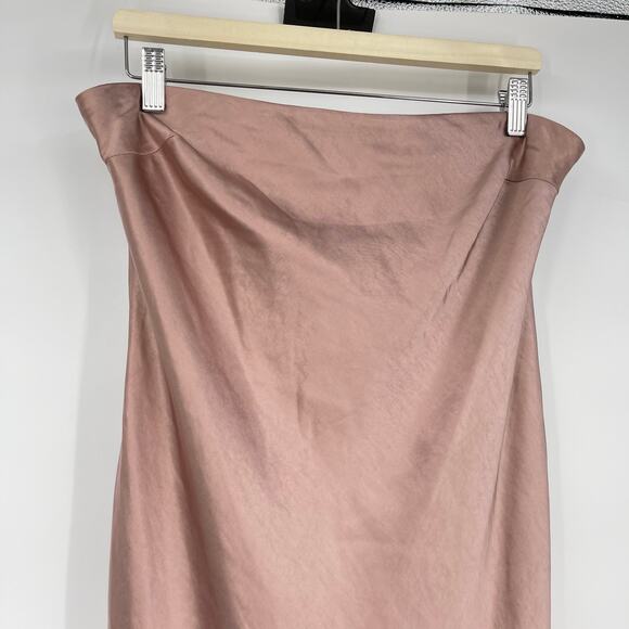 MORE TO COME | NWT Emma Strapless Maxi Dress in Blush Satin L - Picture 5 of 13